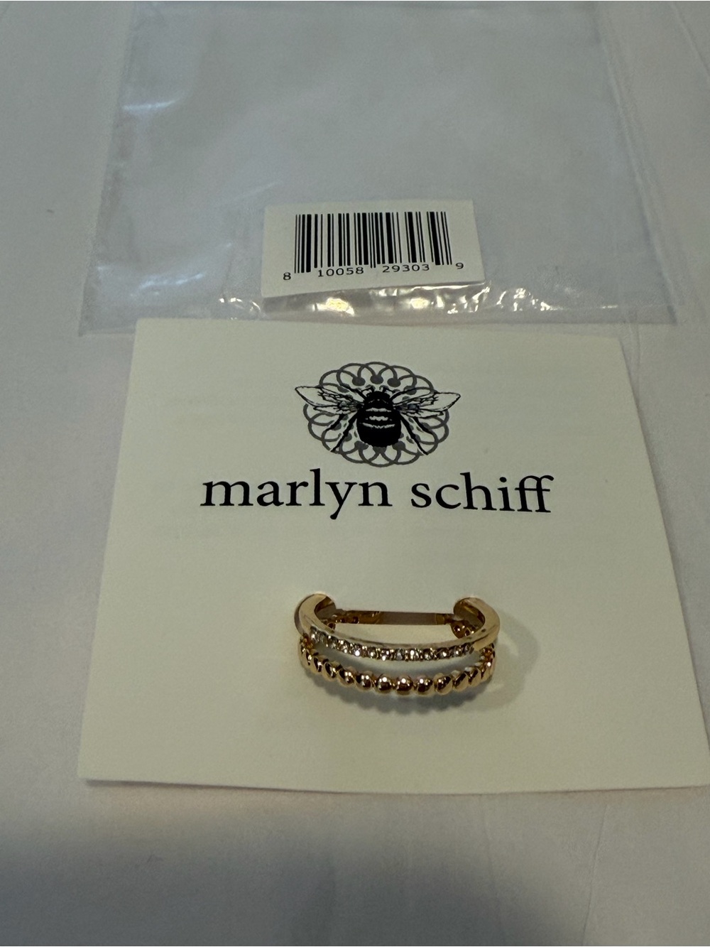 Marlyn Schiff Arielle Adjustable Ring - Gold NEW